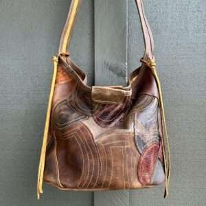 SALE//Quilted RAW Hobo//Leather Artist Bag