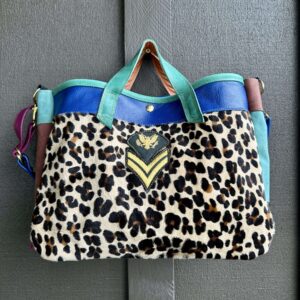 Leopard//Military//Mixed Leather TOTE