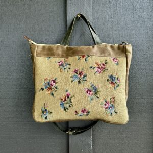 FLORAL/Needlework//Denim and Waxed Canvas//Hobo